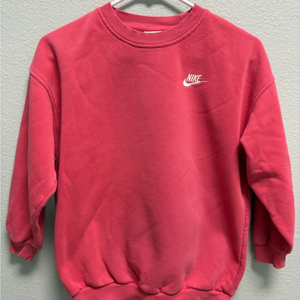 Nike Pink Crewneck Sweatshirt with White Swoosh